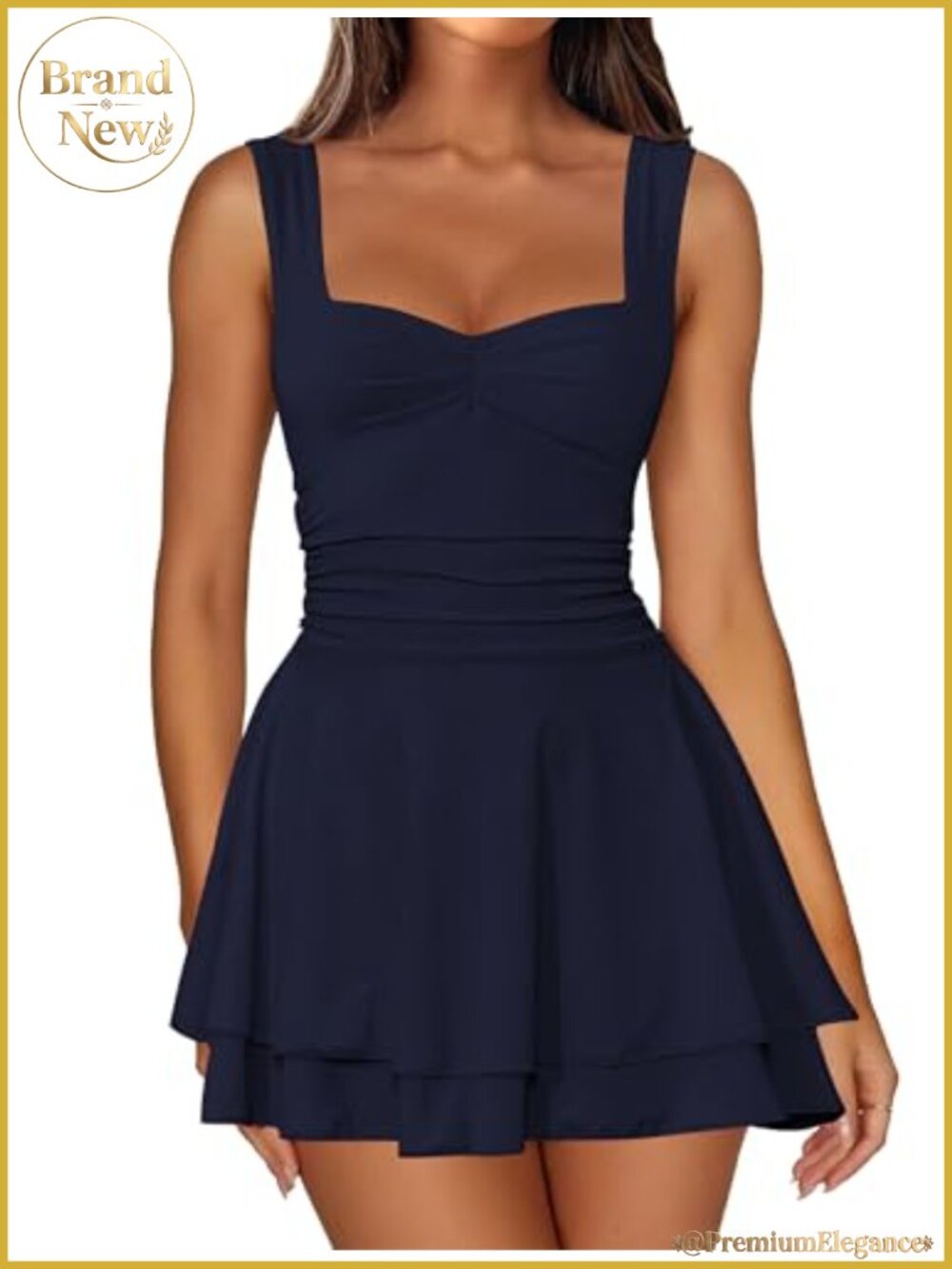 Women's Square Neck Sleeveless Mini Dress Corset A Line Short Party Dress